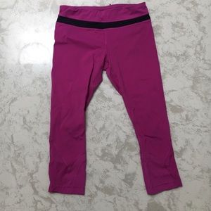 Lululemon Run Inspire crops - size 6 - pink/black
